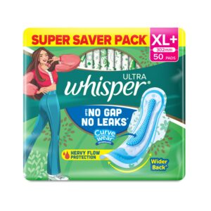 Groski - WHISPER ULTRA HYGIENE+COMFORT SANITARY PADS, 50 XL+